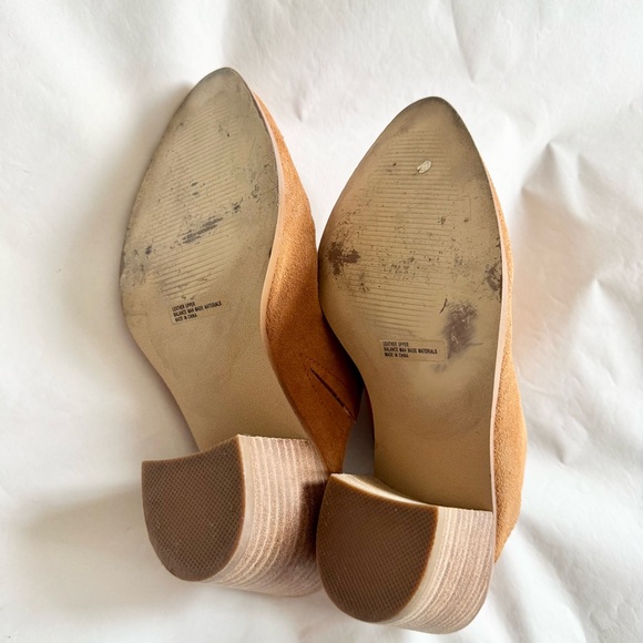 DV by Dolce Vita Women's Size 6.5 Filomina Tan Brown Leather Mules Stacked Heels - Picture 8 of 8